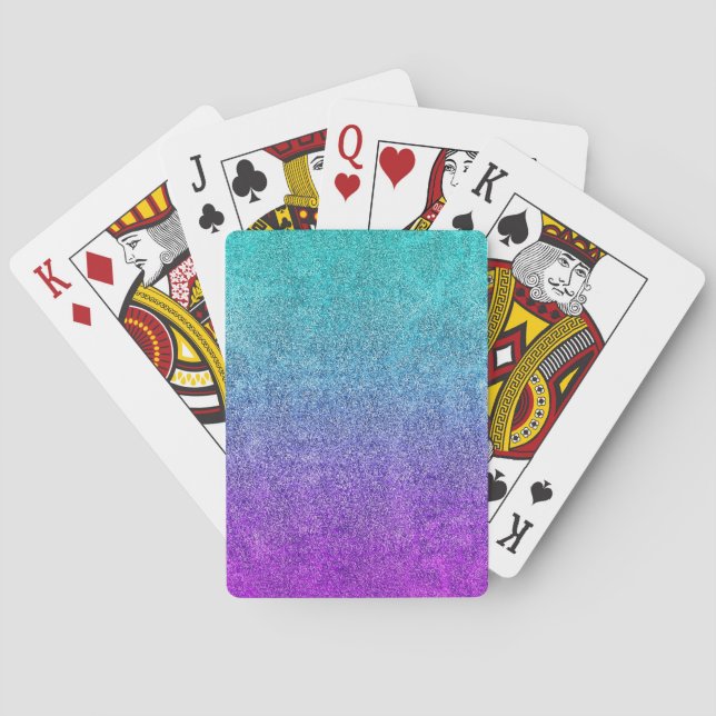 Falln Tropical Dusk Glitter Gradient Spel Kort (Baksidan)