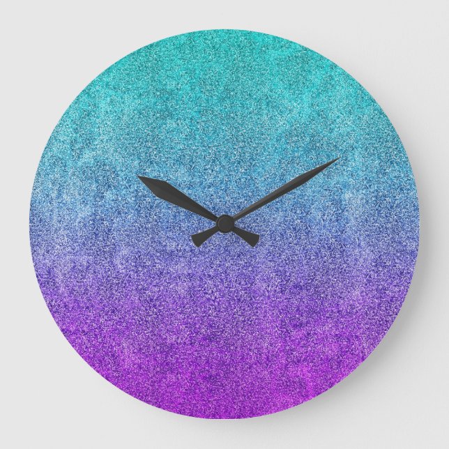 Falln Tropical Dusk Glitter Gradient Stor Klocka (Framsida)