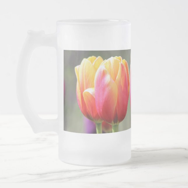 Falln Tulips Aflame Frostat Ölglas (Vänster)