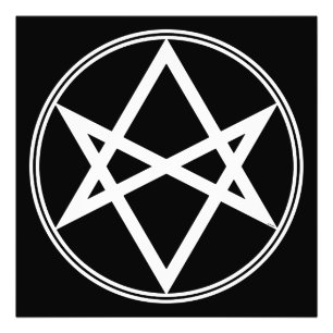 Falln Unicursal Hexagram White Fototryck