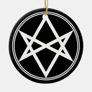 Falln Unicursal Hexagram White Julgransprydnad Keramik