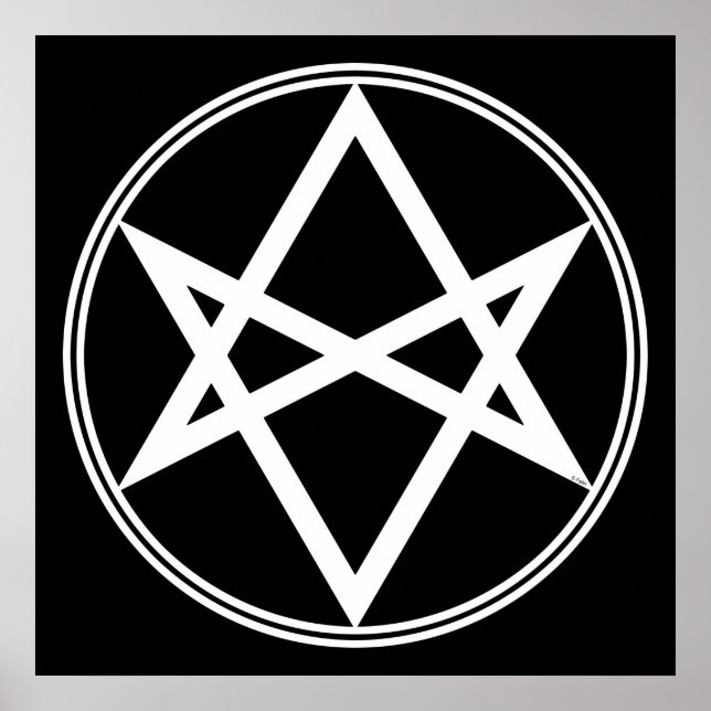 Falln Unicursal Hexagram White Poster (Framsidan)
