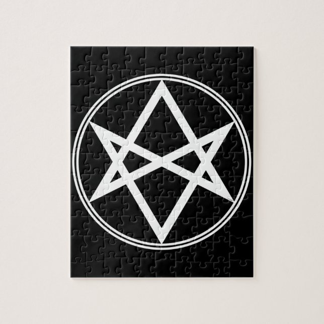 Falln Unicursal Hexagram White Pussel (Vertikal)