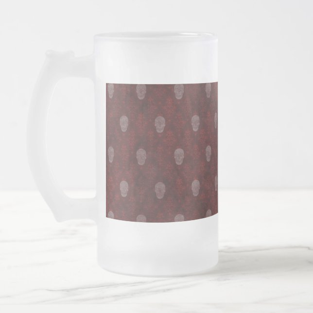 Falln Victorian Döskallars Red Frostat Ölglas (Vänster)