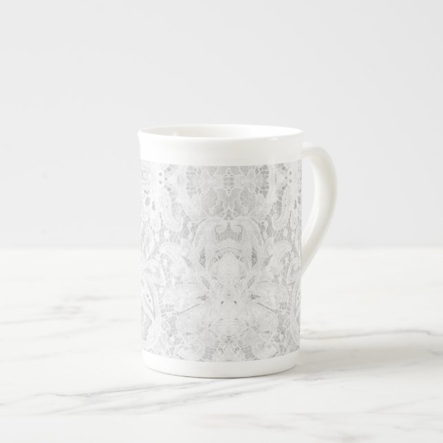 Falln White Snöre Benporslin Mugg (Framsida höger)