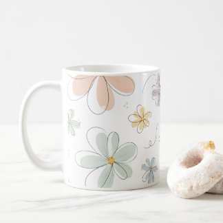 fallna blommor mugg