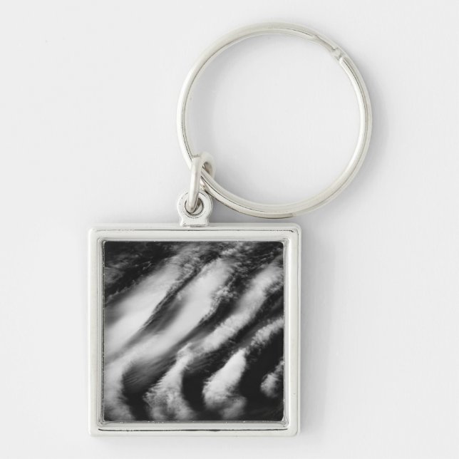 fallna gamar fyrkantig silverfärgad nyckelring (Framsidan)