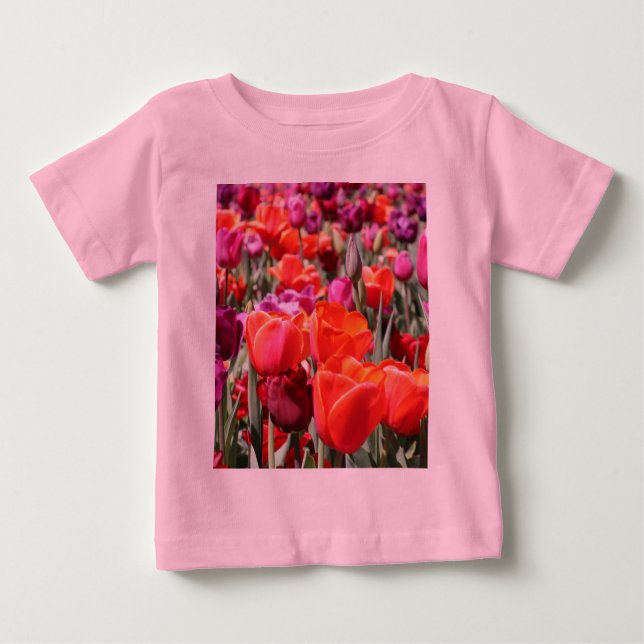 Fallna varma tulpaner t shirt (Framsida)