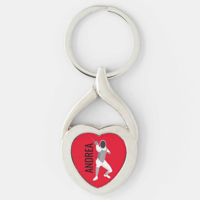 Fällning Twisted Heart Silverfärgad Nyckelring (Framsidan)
