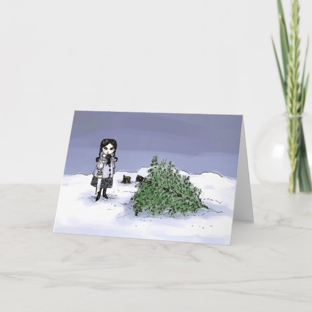 Fällning vid Helgdag Träd Helgkort (Framsida)