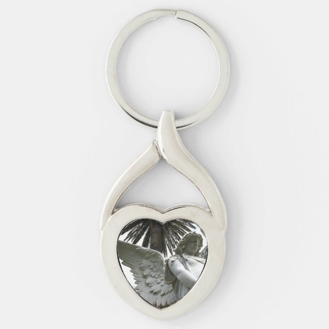 Fallon Peace Twisted Heart Silverfärgad Nyckelring (Framsidan)