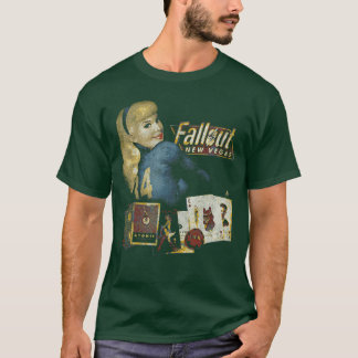 Fallout New Vegas Vintage Distressed Pinup Casino T Shirt