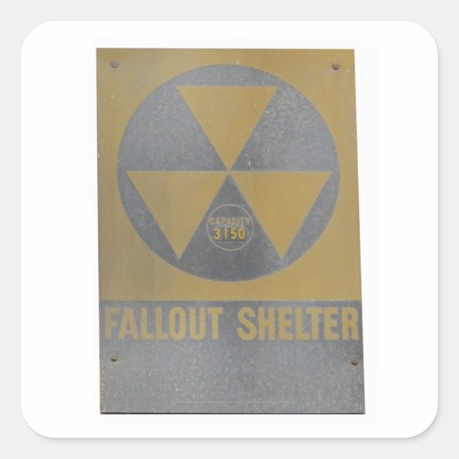Fallout Shelter Fyrkantigt Klistermärke (Framsida)
