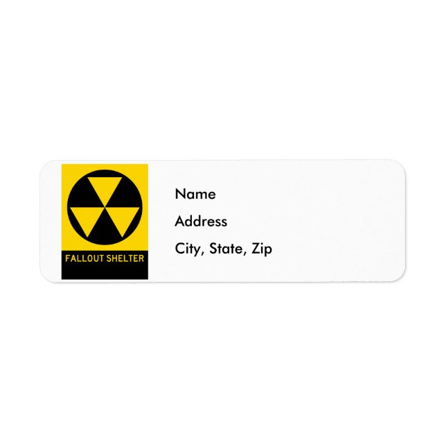 Fallout Shelter Highway-skylt Returadress Etikett (Framsidan)