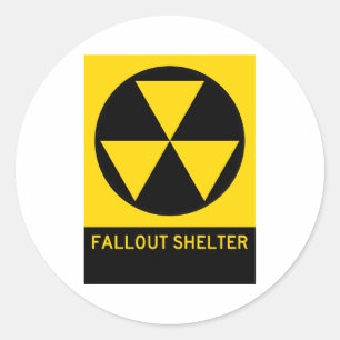 Fallout Shelter Highway-skylt Runt Klistermärke