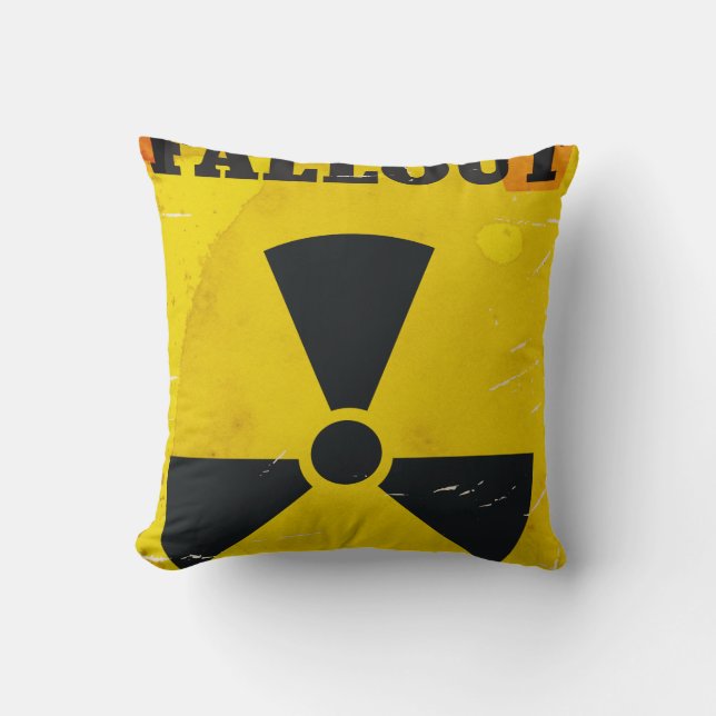 Fallout Shelter vintage varningsskylt Kudde (Framsida)