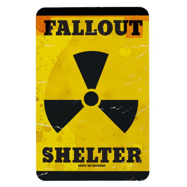Fallout Shelter vintage varningsskylt Magnet (Vertikal)
