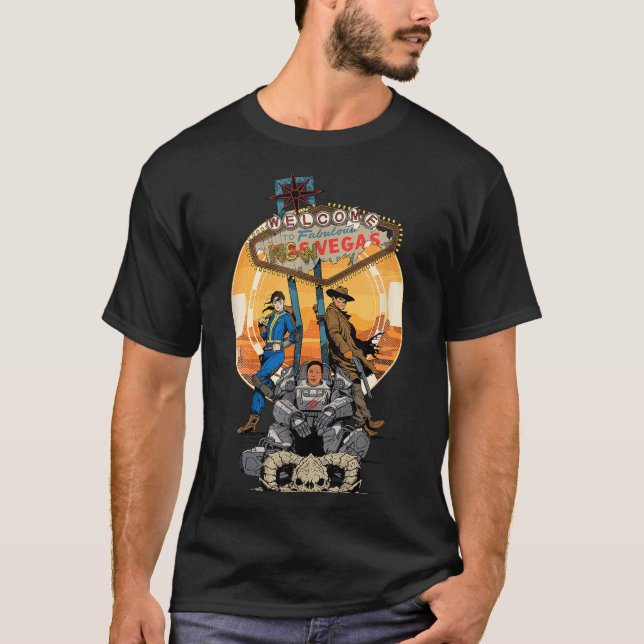 Fallout - Welcome To Fabulous New Vegas  T Shirt (Framsida)