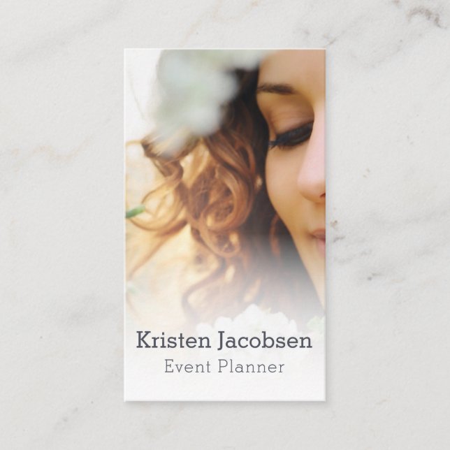 Fallplanerare, kvinnligt företag visitkort (Framsida)