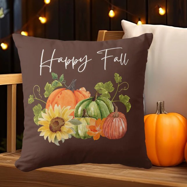 Fallpumkin blommigt Dekorativ kudde (Skapare uppladdad)