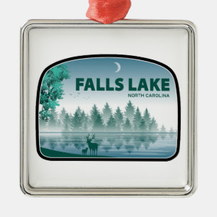 Falls Lake North Carolina rådjur Julgransprydnad Metall
