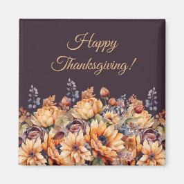 Fallsäsong-Watercolor Fall Flowers-Lila Magnet