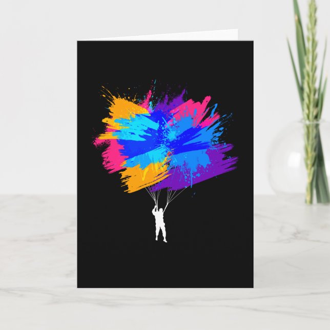 Fallskärm Färg Skydiver Skydiver Skydiving Kort (Framsida)