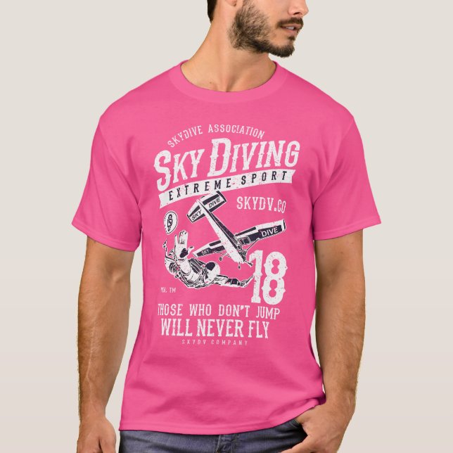 Fallskärm Himmel Diving T Shirt (Framsida)