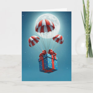 Fallskärm Leverera julklapp Kort