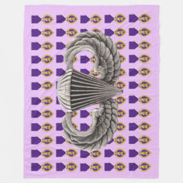 FALLSKÄRM, LILA HEART och AIRBORNE VINGAR Fleecefilt