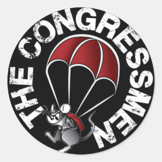 "Fallskärm Mouse"-dekal Runt Klistermärke