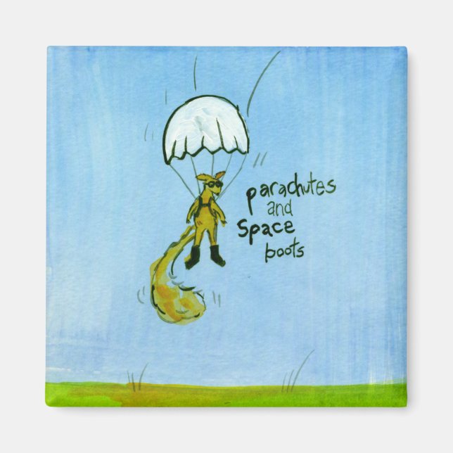 Fallskärm och SpaceBoots Magnet (Framsidan)