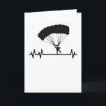 Fallskärm Pulse Heartslag Skydiver Skydiving Skydi Kort<br><div class="desc">Coolans gåva till skydivrar som kärlek extrem sport och skydykning. Det fria fallet accelererar pulsen. Heartslag motif för skydivers som tycker om att hoppa ut från flygplan.</div>