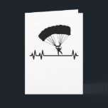 Fallskärm Pulse Heartslag Skydiver Skydiving Skydi Kort<br><div class="desc">Coolans gåva till skydivrar som kärlek extrem sport och skydykning. Det fria fallet accelererar pulsen. Heartslag motif för skydivers som tycker om att hoppa ut från flygplan.</div>