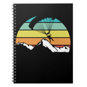 Fallskärm Retro Mountain Paragliding Anteckningsbok