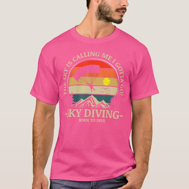 Fallskärm Skydive gratis Head Down Skydiving T Shirt (Framsida)