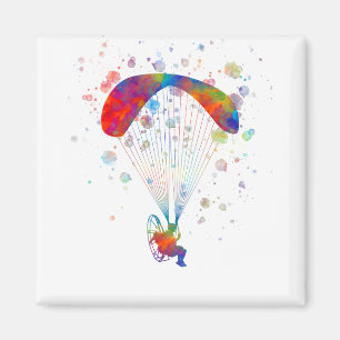 fallskärm skydiver i vattenfärg magnet