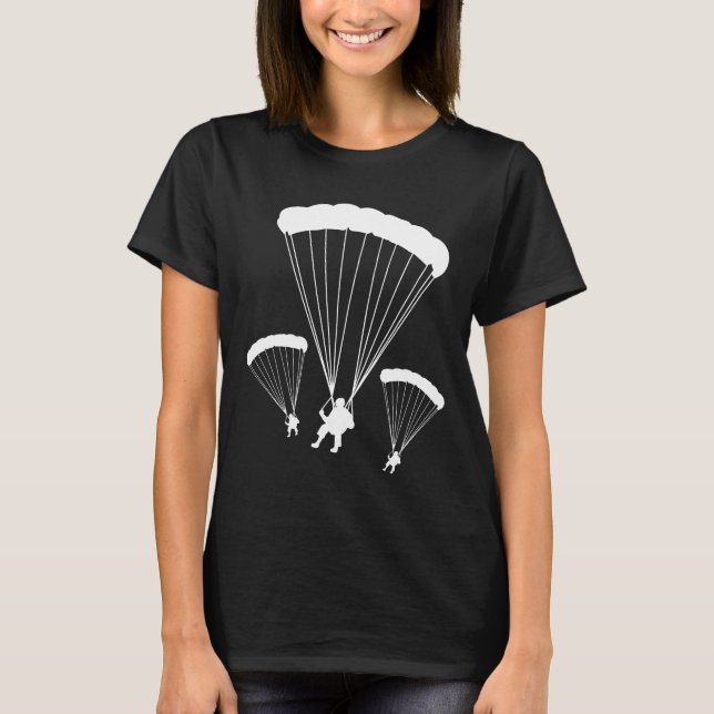 Fallskärm Skydiving Extrem Sport Skydive Paraglidi T Shirt (Framsida)