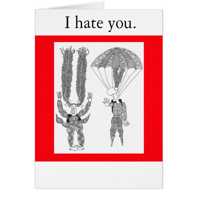 fallskärmen hatar jag dig hälsningskort (Framsidan)