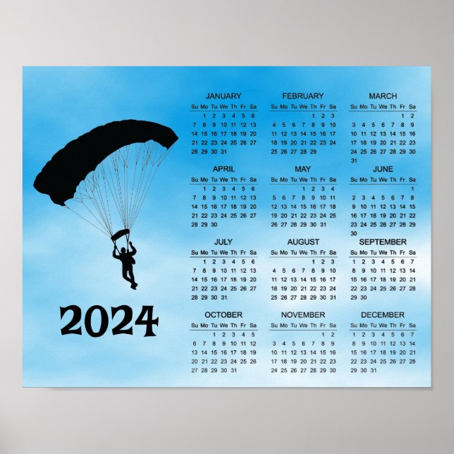 Fallskärmsdesign 2024 Kalenderplansch Poster (Framsidan)