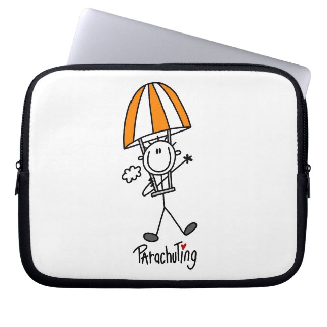Fallskärmsfigur i pinnform laptop sleeve (Framsidan)