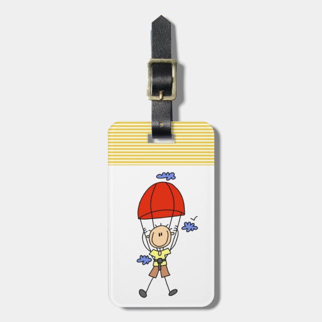 Fallskärmsfigur i stickfigurer bagagebricka (Vertikal Framsida)