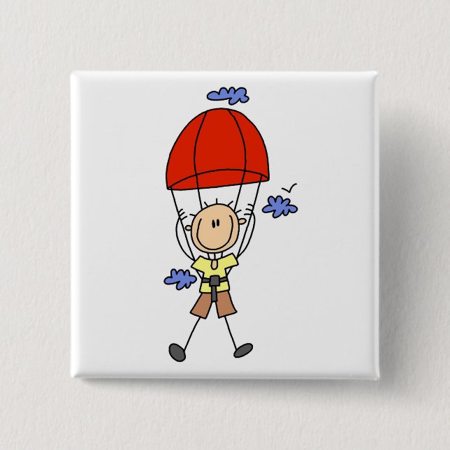 Fallskärmsfigur i stickfigurer knapp (Framsida)