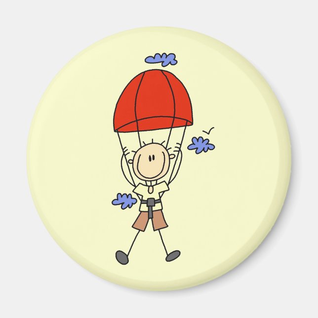 Fallskärmsfigur i stickfigurer magnet (Framsidan)