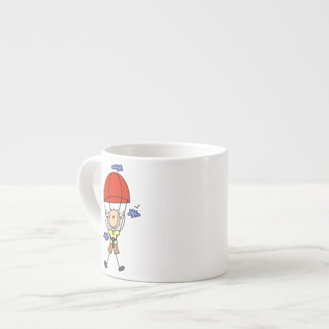 Fallskärmsfigur i Stickman-stil Espressomugg (Framsida vänster)