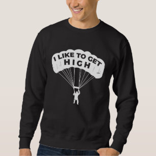 Fallskärmshopp Få Högt Fallskärmshoppare Fallskärm Lång Ärmad Tröja