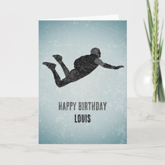 Fallskärmshoppare på industriell metalllook anpass kort (Framsida)