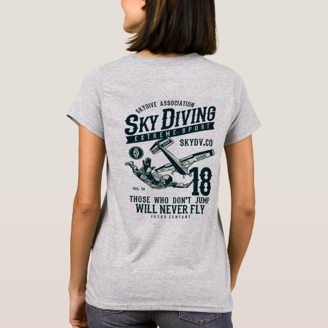 Fallskärmshoppning Extrem Sport T-shirt (Baksida)
