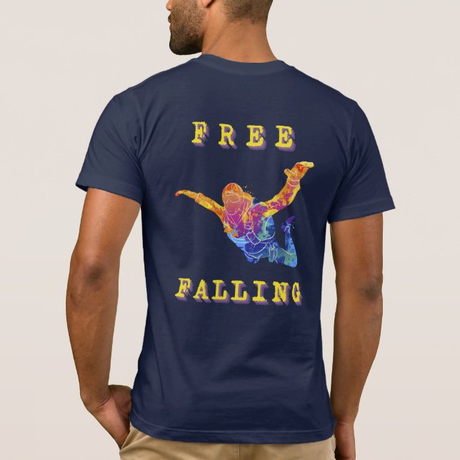 Fallskärmshoppning Fritt Fall Extremsport Abstrakt T Shirt (Baksida)