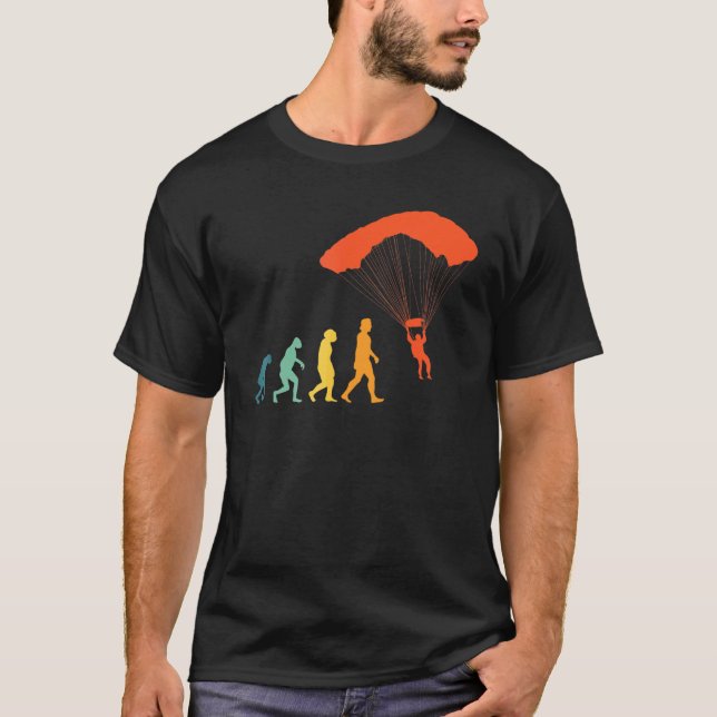 Fallskärmsjättar Evolution Retro Fallskärm Fallskä T Shirt (Framsida)